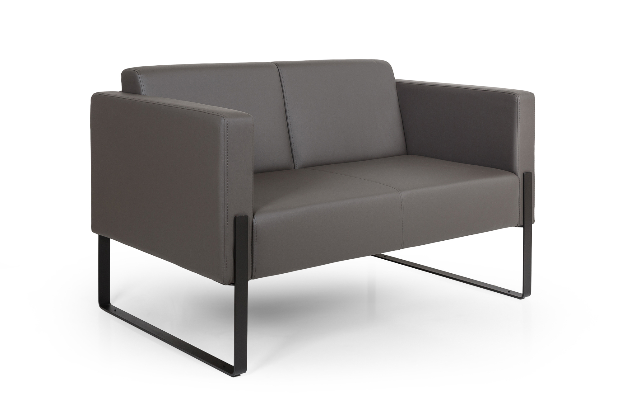 Изображение товара Диван прямой Euroforma Тренд 127x78x78 см искусственная кожа черный