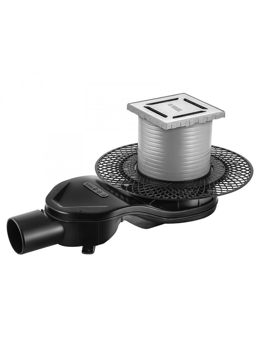 Изображение товара Трап Berges водосток Platz Norma 150x150 S-сифон D50 H60 боковой цвет хром глянец