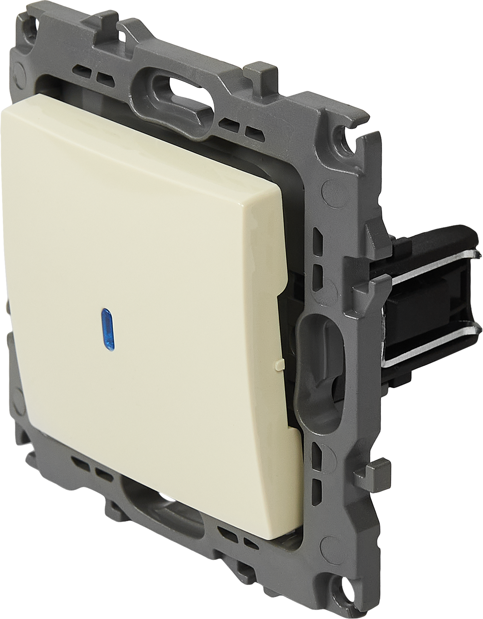 Изображение товара Выключатель встраиваемый Эра 12-1102-02 с подсветкой бежевый стандартный монтаж