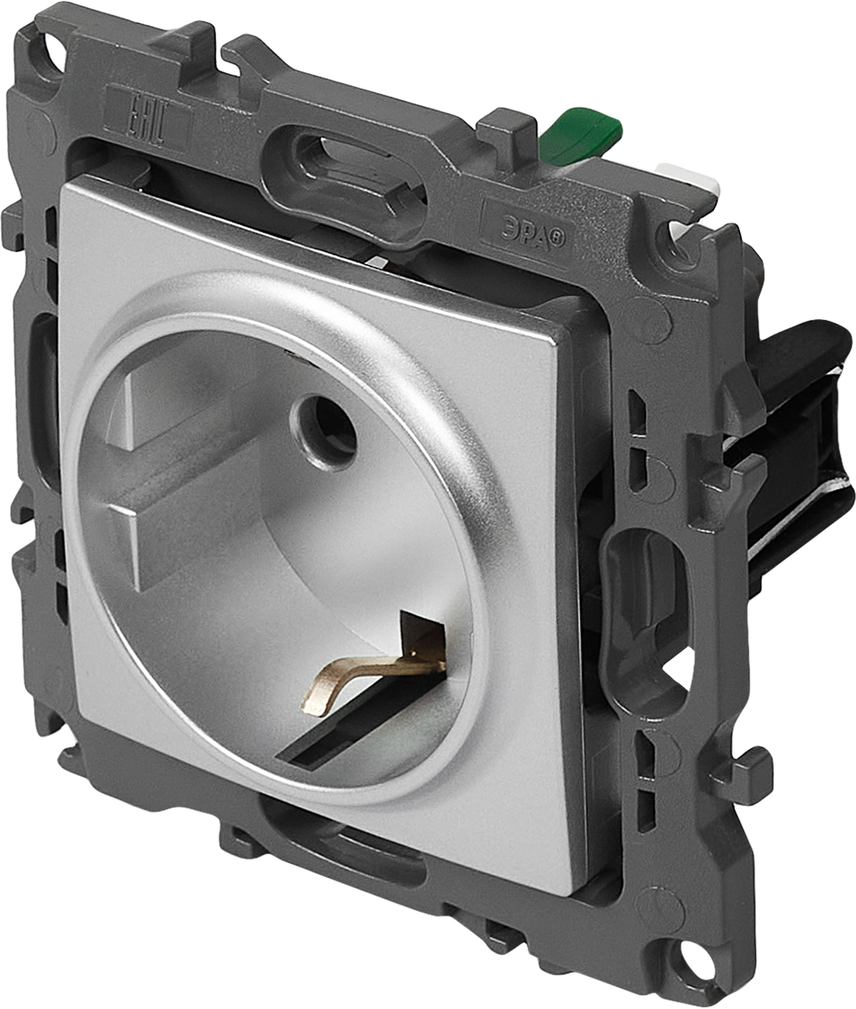 Изображение товара Розетка встраиваемая Эра 12-2102-03 с заземлением со шторками цвет серый