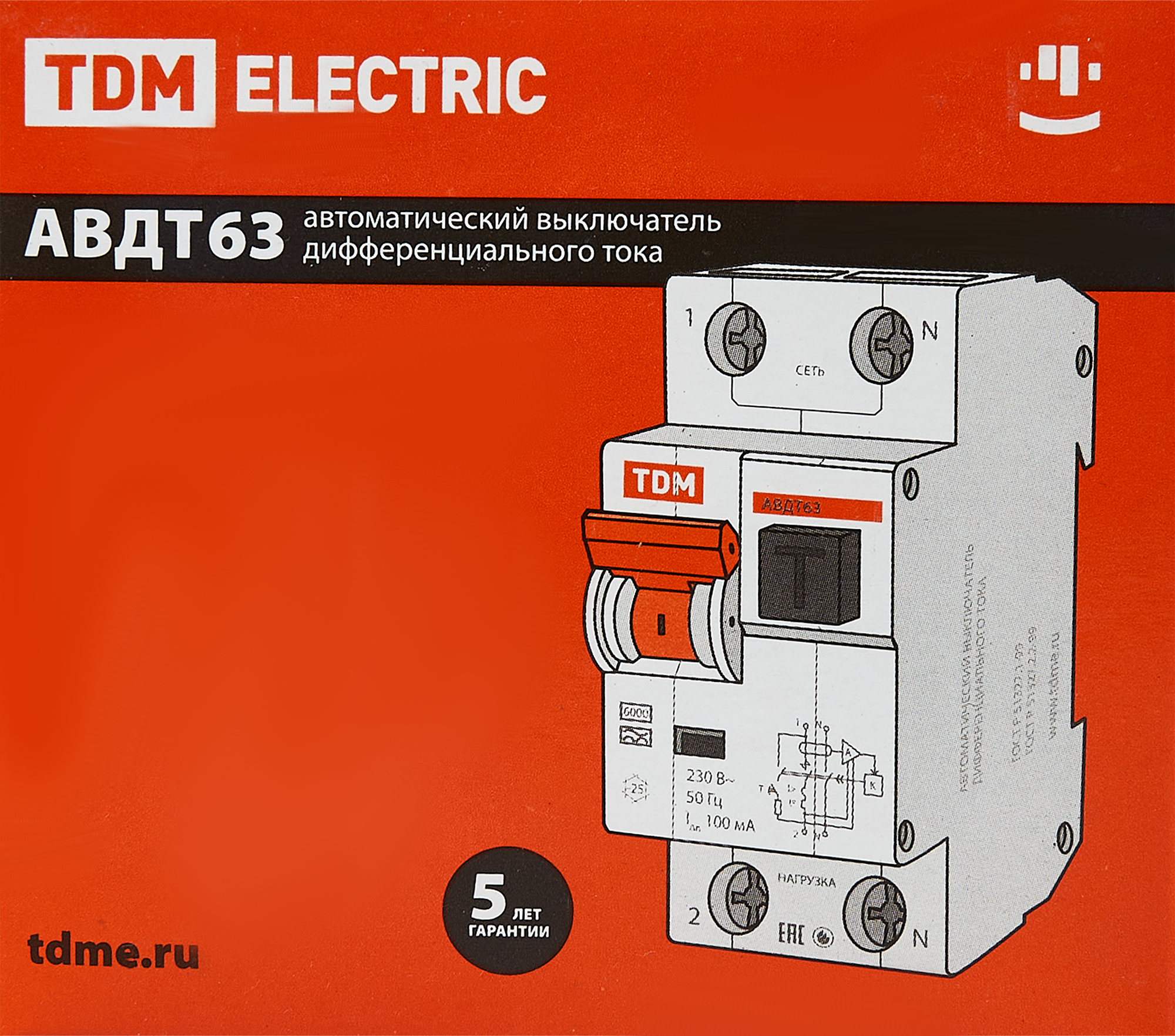 Дифференциальный автомат Tdm Electric АВДТ-63 2P C10 A 30 мА 6 кА AС SQ0202-0001 - 5