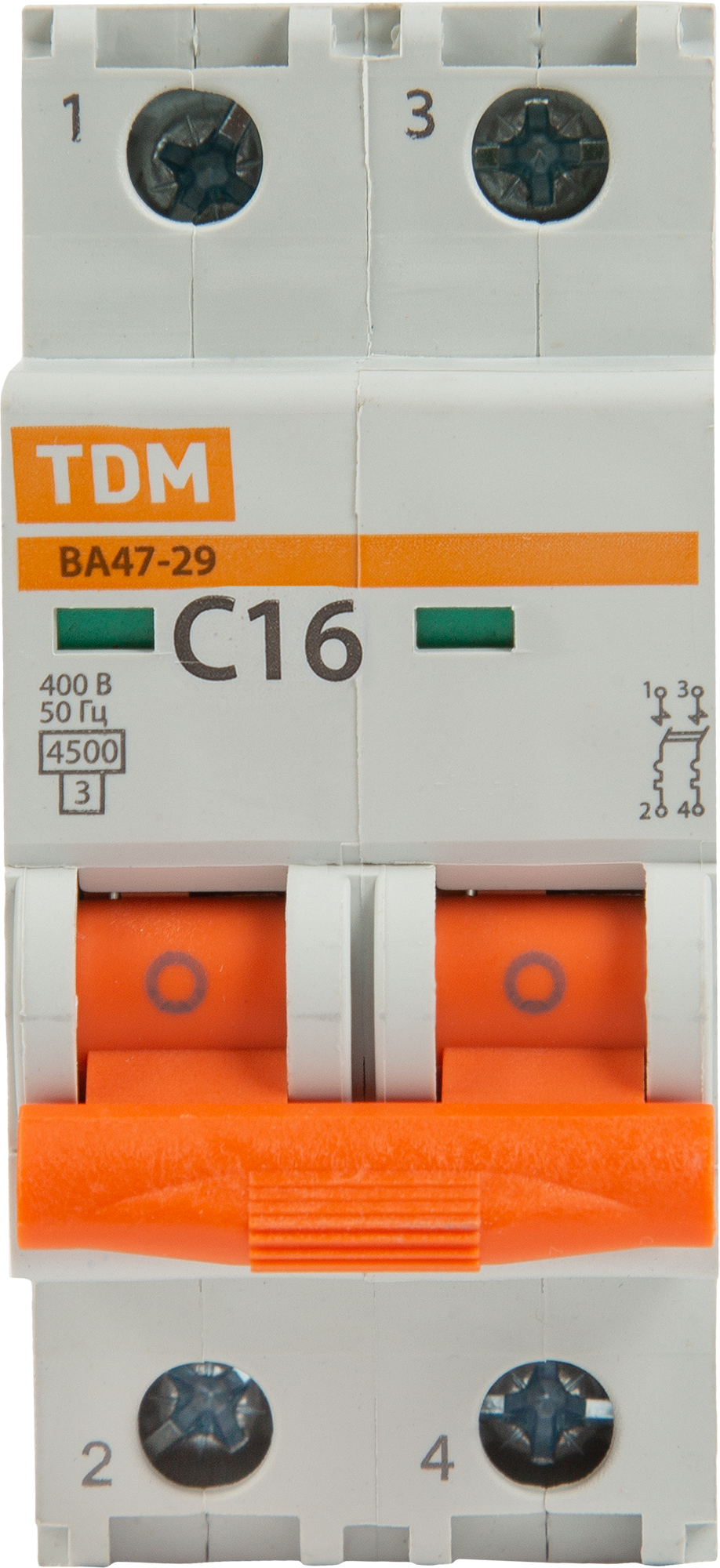 Автоматический выключатель TDM Electric ВА47-29 2P C16 А 4.5 кА SQ0206-0093 - 1
