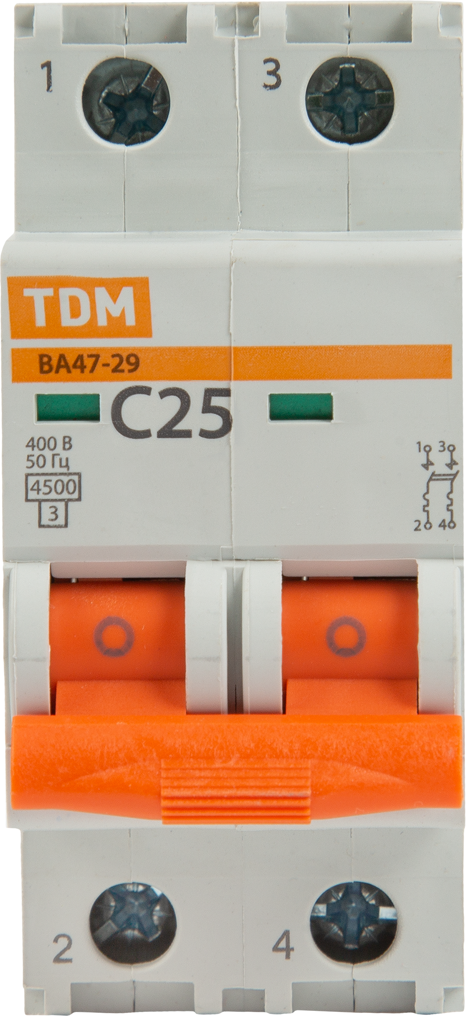 Автоматический выключатель TDM Electric ВА47-29 2P C25 А 4.5 кА SQ0206-0095 - 1