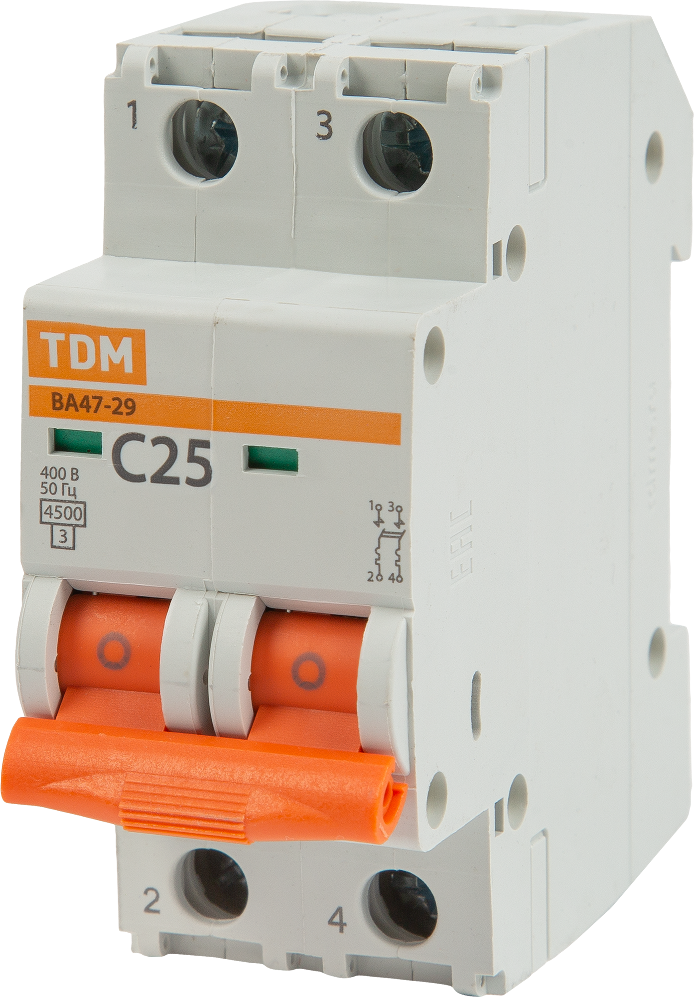 Изображение товара Автоматический выключатель TDM Electric ВА47-29 2P C25 А 4.5 кА SQ0206-0095