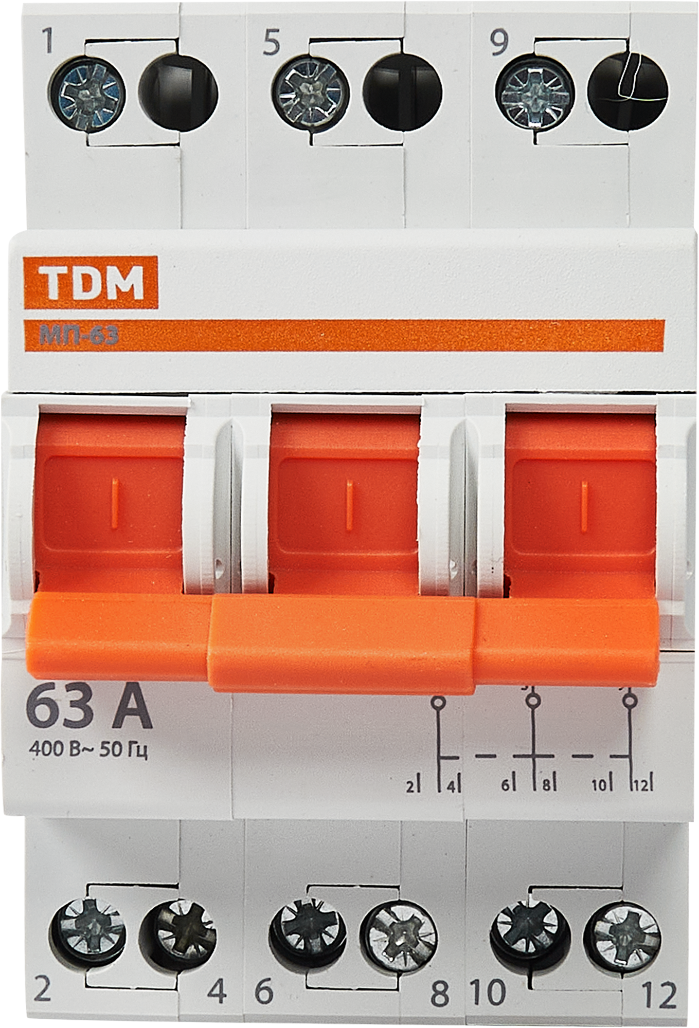 Выключатель нагрузки TDM Electric МП-63 3P 63 А трёхпозиционный - 1