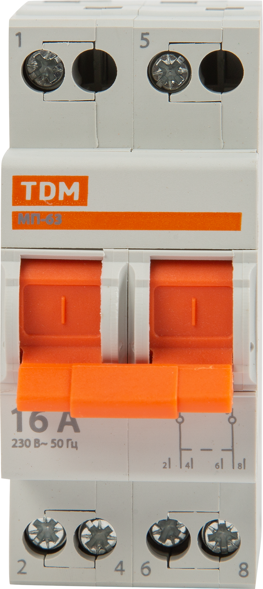 Выключатель нагрузки TDM Electric МП-63 2P 16 А трёхпозиционный - 1