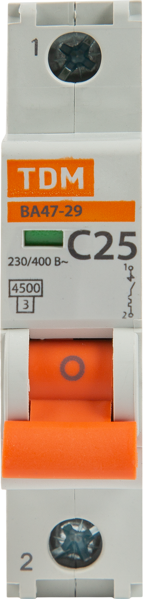 Автоматический выключатель TDM Electric ВА47-29 1P C25 А 4.5 кА SQ0206-0076 - 1