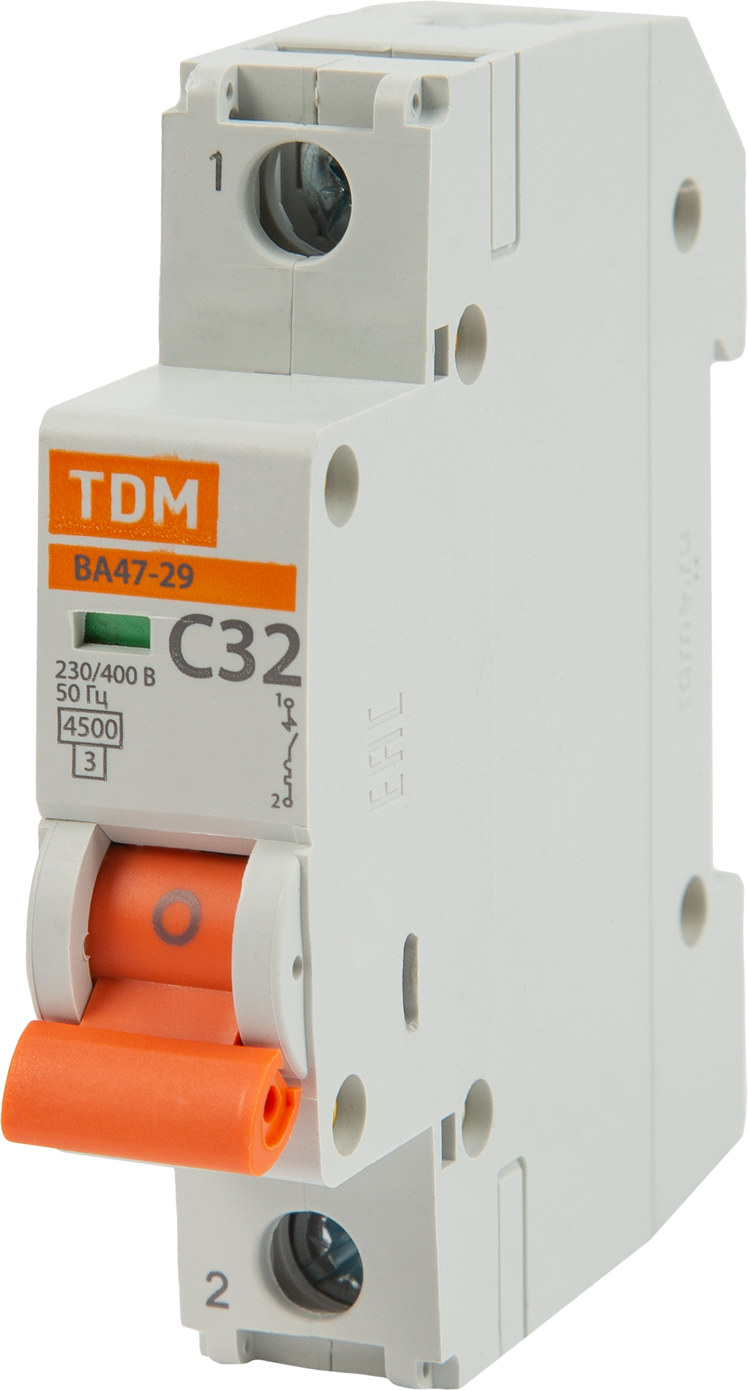 Изображение товара Автоматический выключатель TDM Electric ВА47-29 1P C32 А 4.5 кА для безопасной электросети