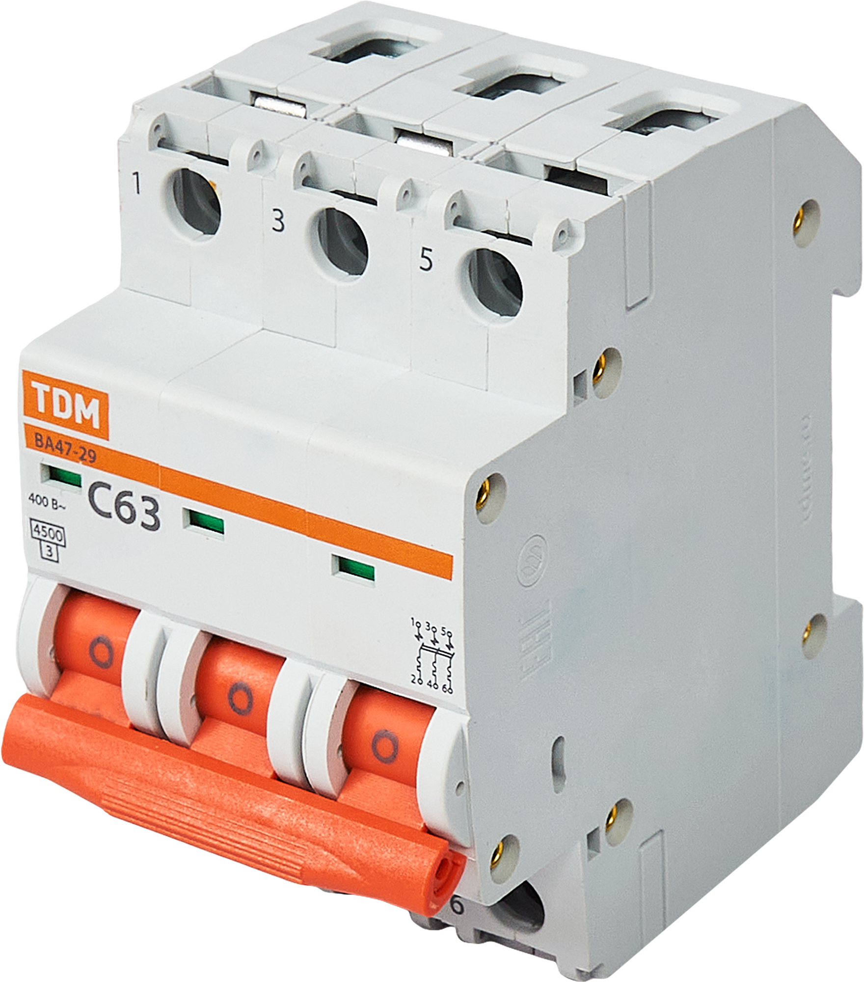 Изображение товара Автоматический выключатель TDM Electric ВА47-29 3P C63 А 4.5 кА SQ0206-0115