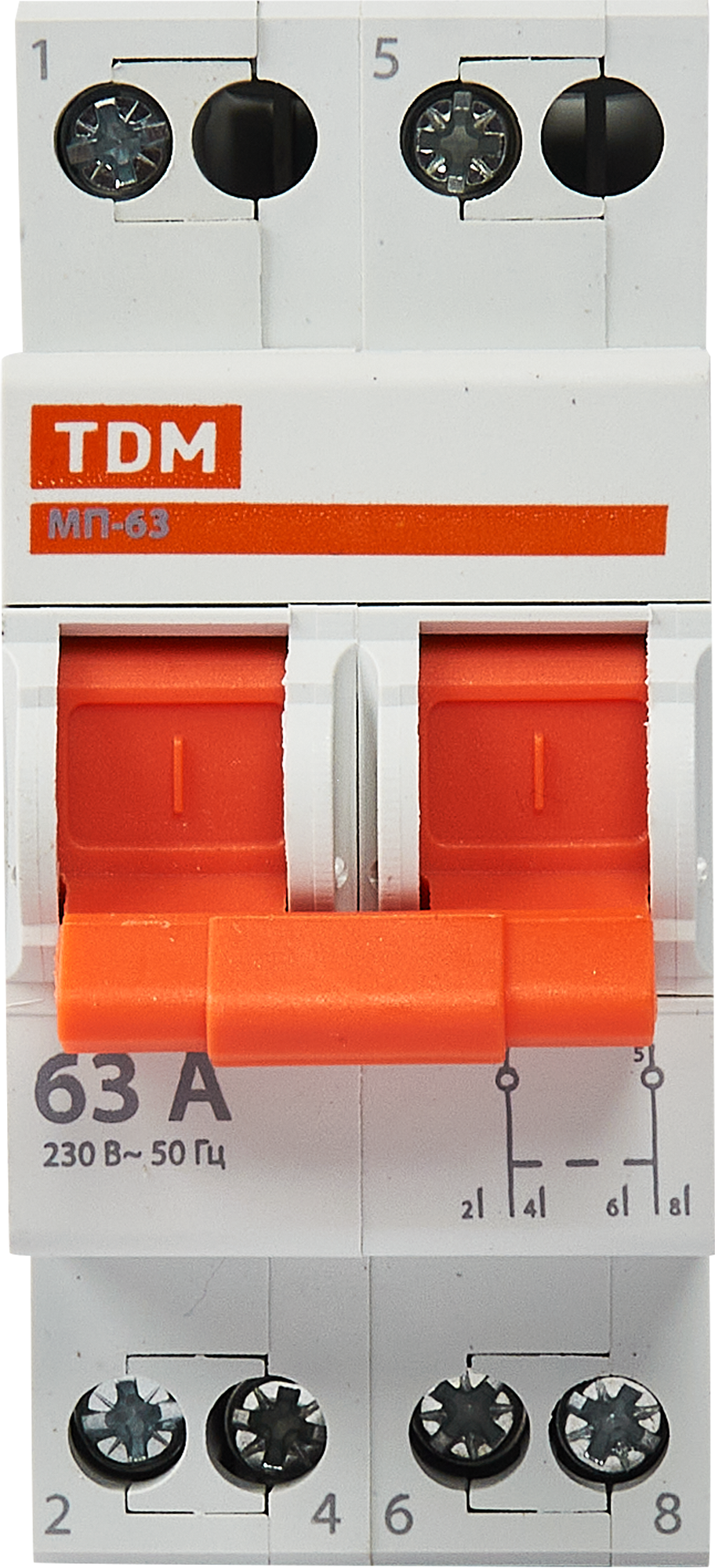Выключатель нагрузки TDM Electric МП-63 2P 63 А трёхпозиционный - 1
