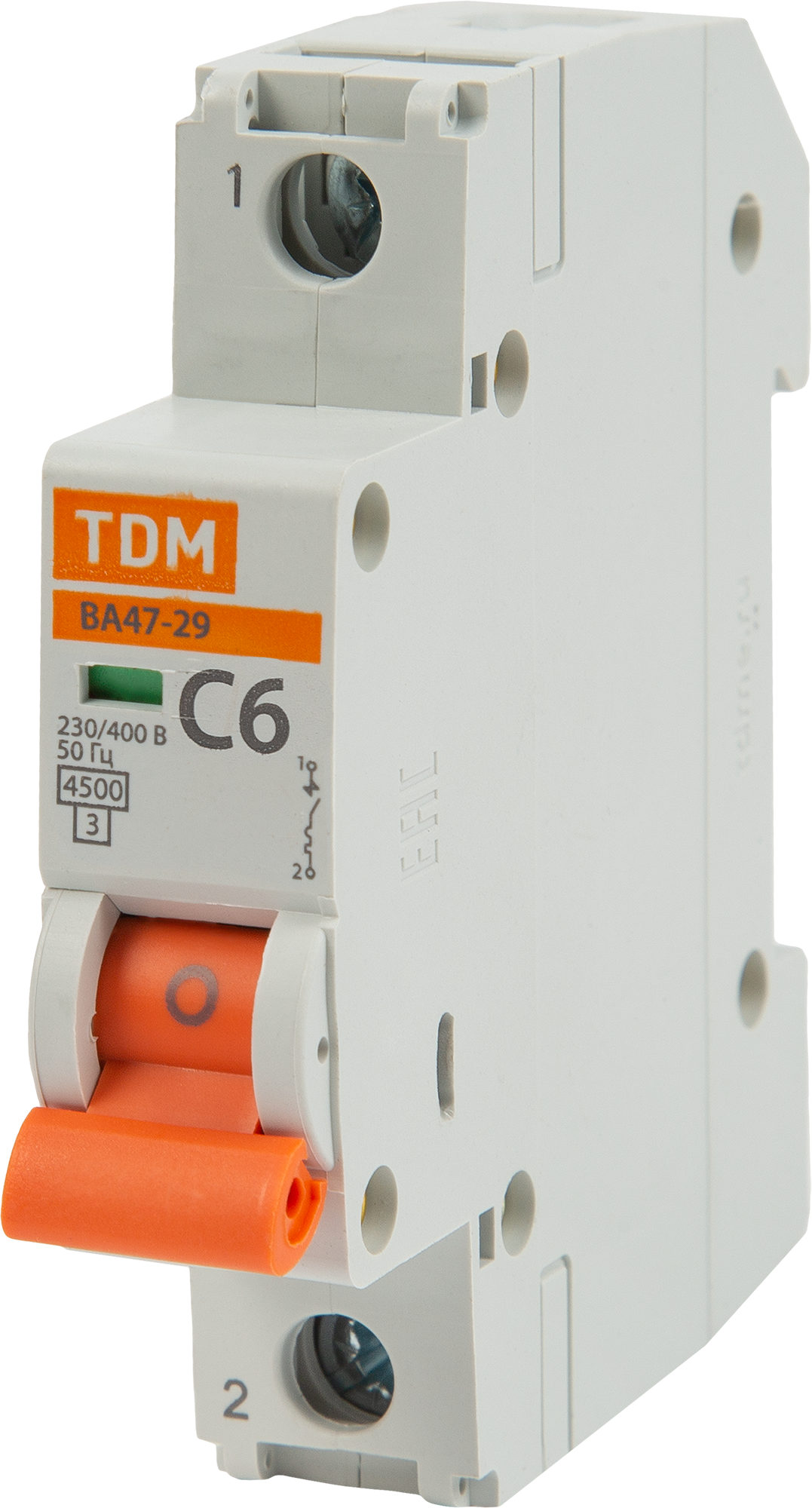 Изображение товара Автоматический выключатель ВА47-29 TDM Electric 6А 230В IP20