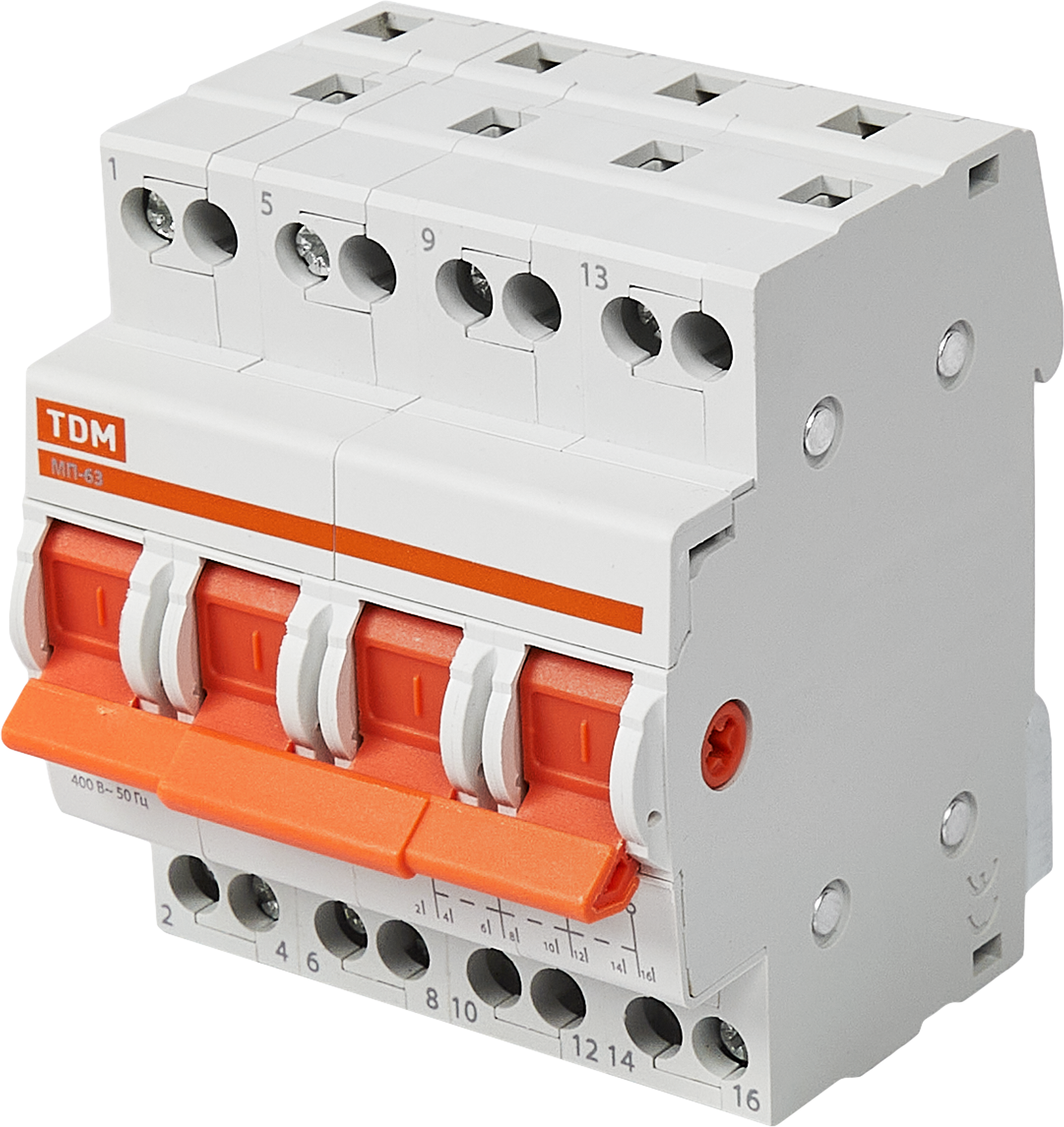 Изображение товара Выключатель нагрузки TDM Electric МП-63 4P 63А трёхфазный для электросетей