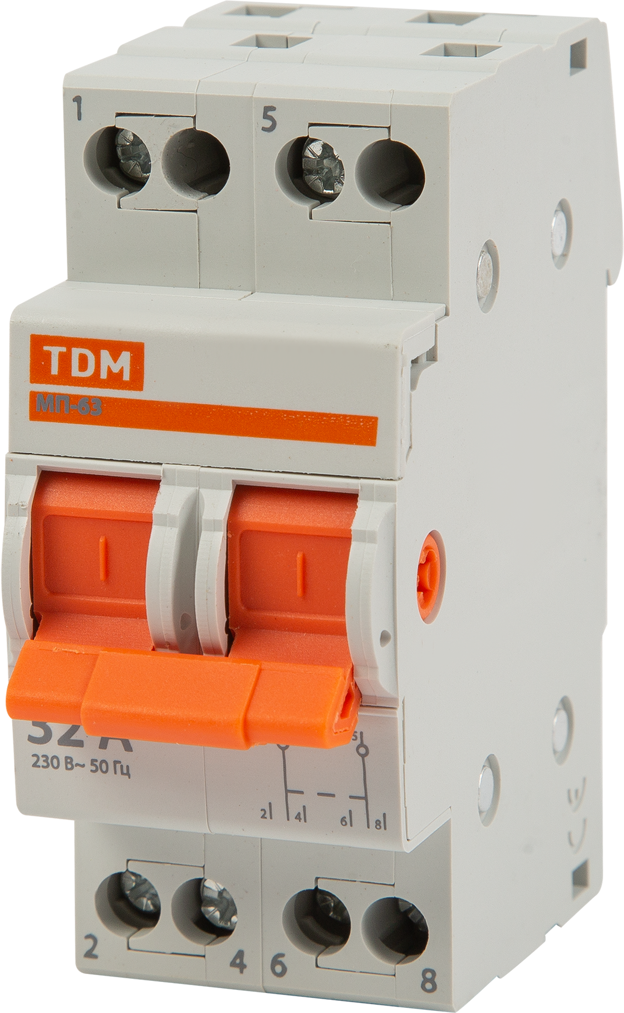 Изображение товара Выключатель нагрузки TDM Electric МП-63 2P 32А — надежное устройство для дома и бизнеса