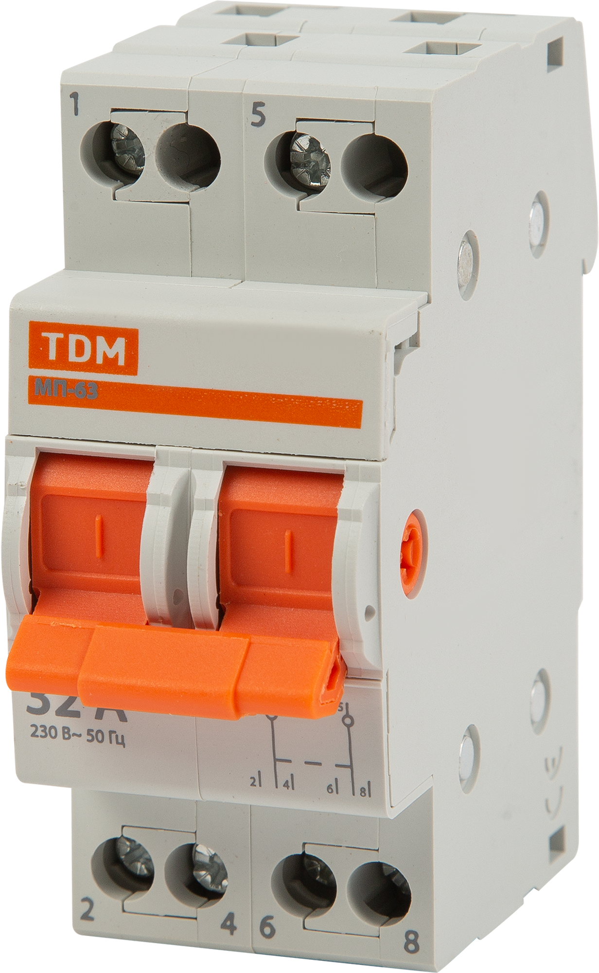 Выключатель нагрузки TDM Electric МП-63 2P 32 А трёхпозиционный