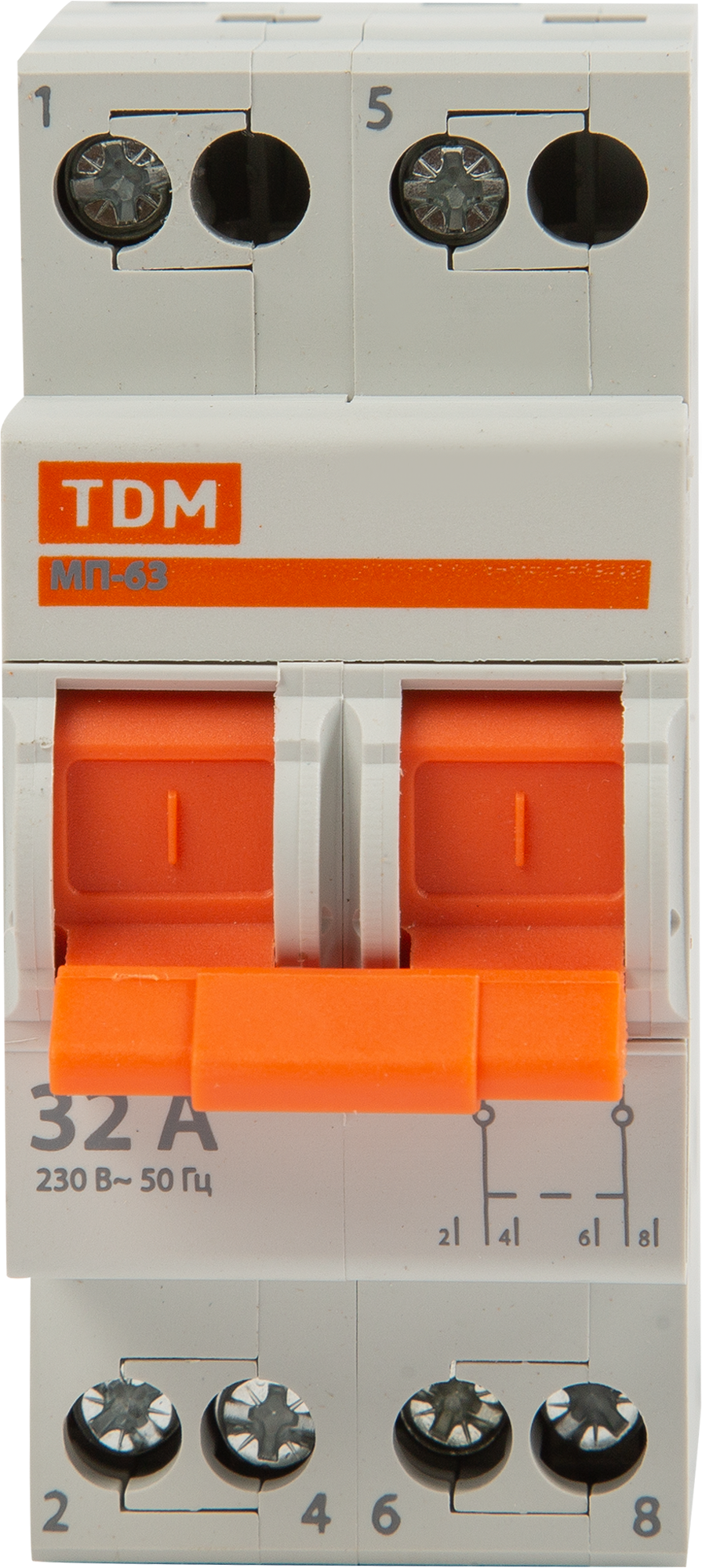 Выключатель нагрузки TDM Electric МП-63 2P 32 А трёхпозиционный - 1