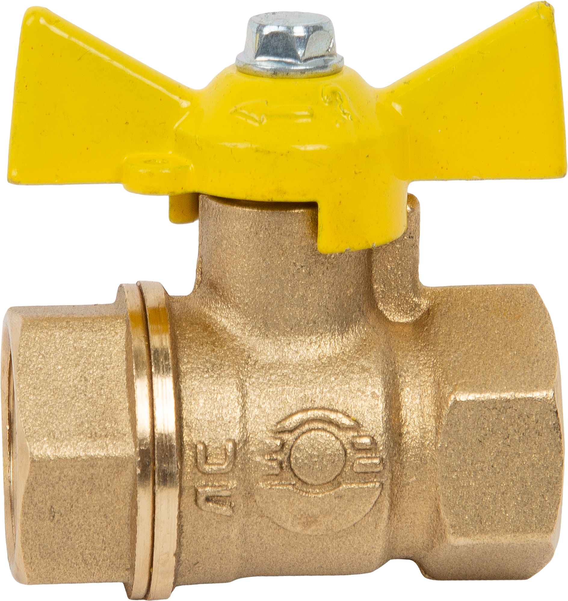 Кран шаровой для газа прямой DN15 PN40 1/2" ВР латунь ручка бабочка - 1