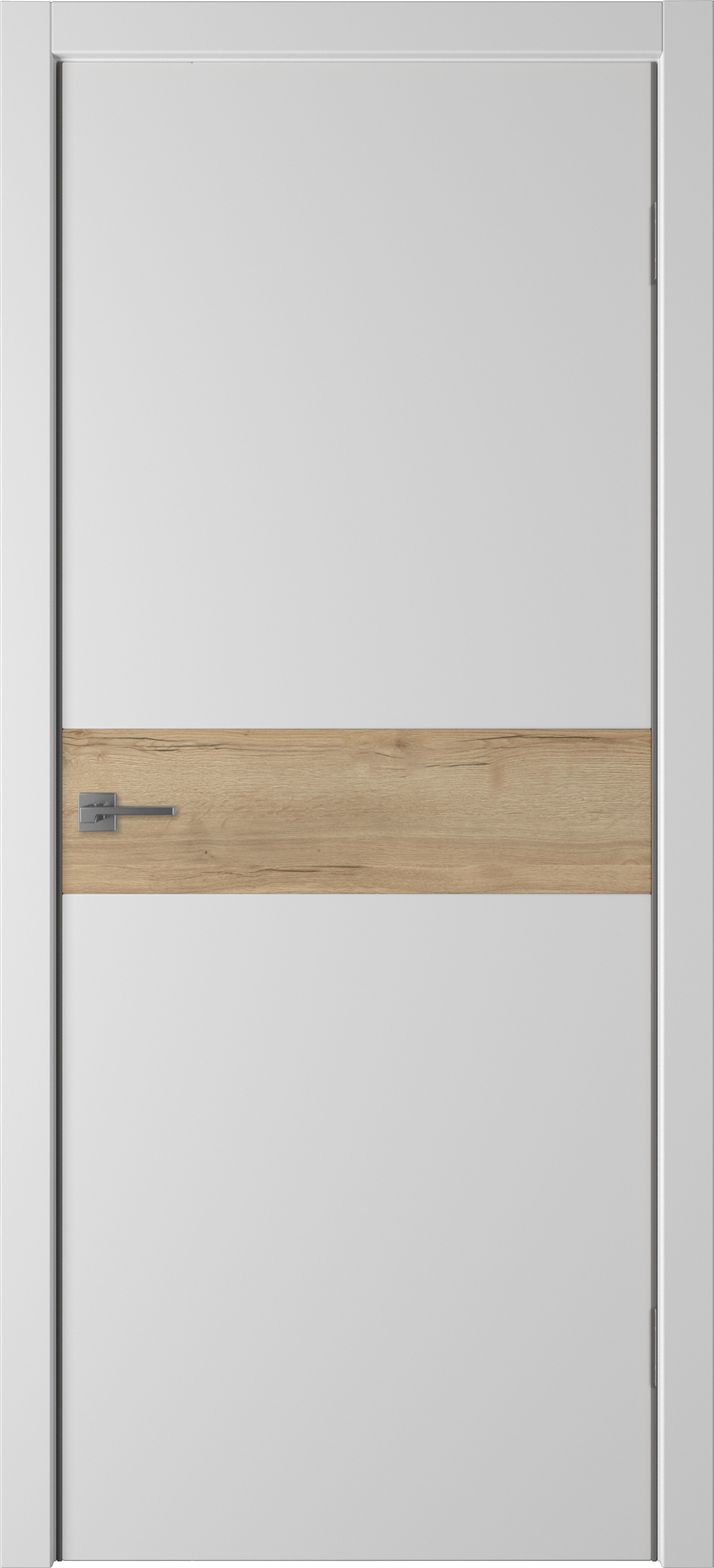 Изображение товара Дверь межкомнатная глухая Палладиум HR 70x200 см ПВХ цвет софт милк/дуб галифакс натур. с замком и петлями