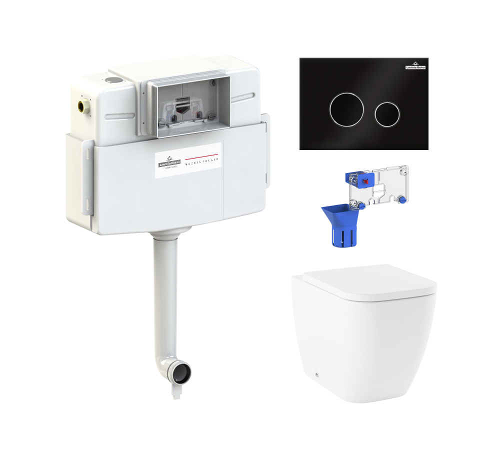 Изображение товара Комплект инсталляции Lavinia Boho One с черным унитазом и клавишей смыва