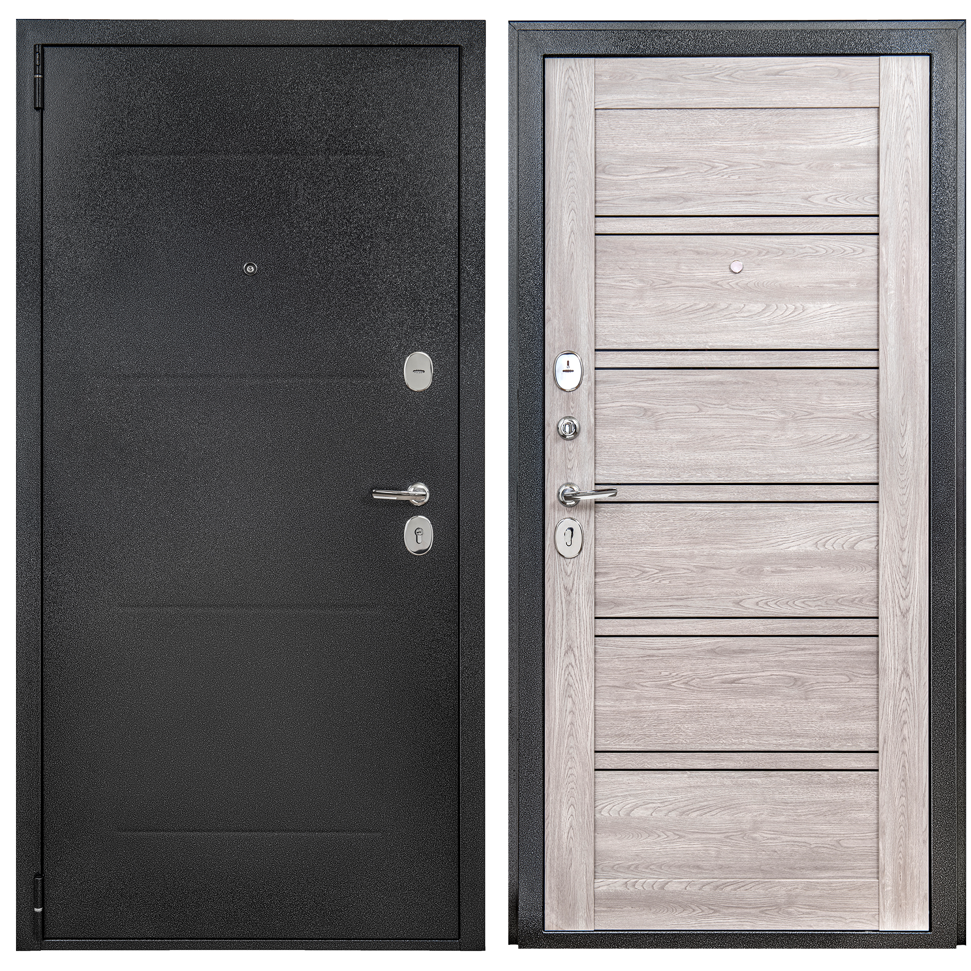 Изображение товара Дверь входная металлическая Порта Р-2 Дуб европейский 88x205 см левая цвет серый/ антик серебро