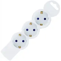 Изображение товара Колодка для удлинителя Duwi 3 розетки заземление белый 3680 Вт