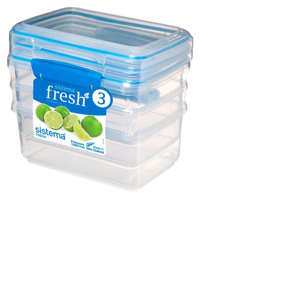 Изображение товара Контейнер для пищевых продуктов Sistema 1 л набор 3 шт голубой коллекция Fresh