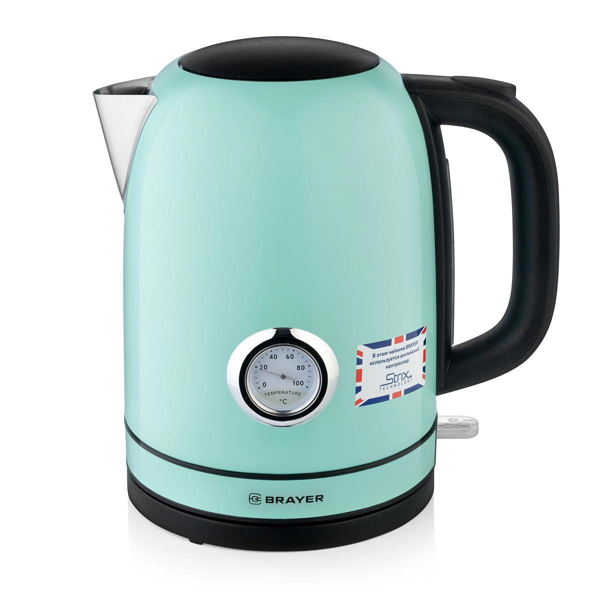 Изображение товара Электрический чайник BRAYER BR1005GN 1,7л нержавеющая сталь зеленый