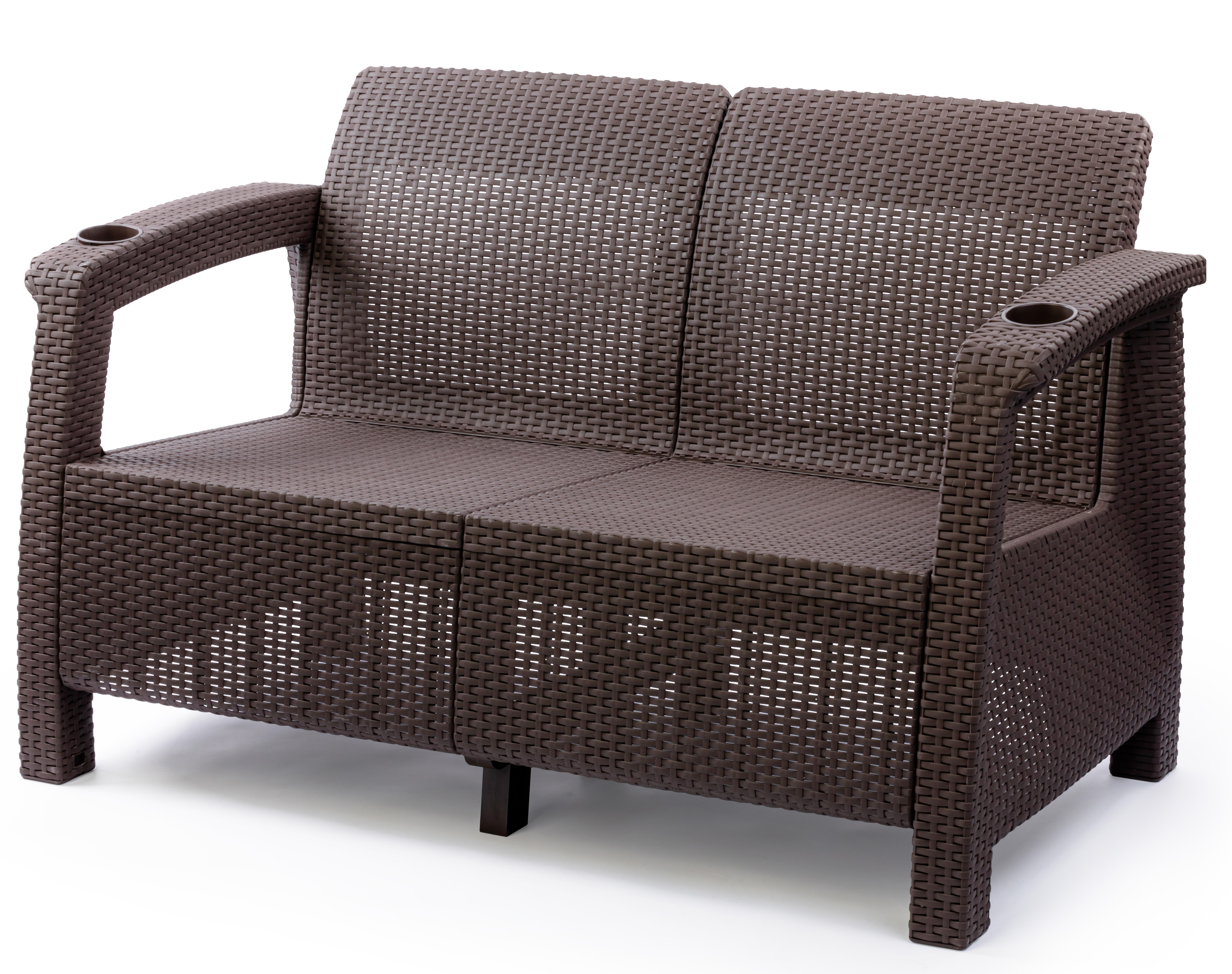 Изображение товара Диван садовый Ротанг 127х70х79 см пластик ротанг венге стильный и прочный