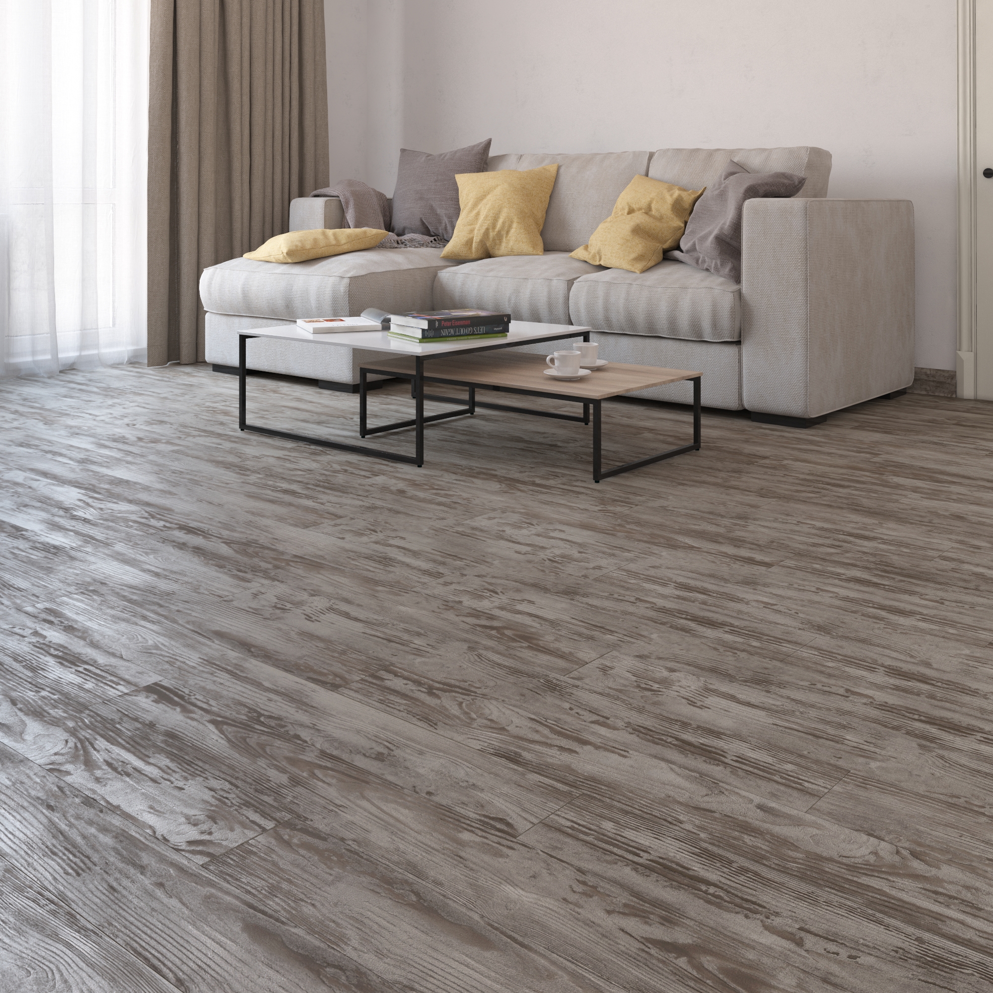 Изображение товара Ламинат Винтаж KU 32 класс толщина 8 мм Серый бежево-коричневый 2.131 м²