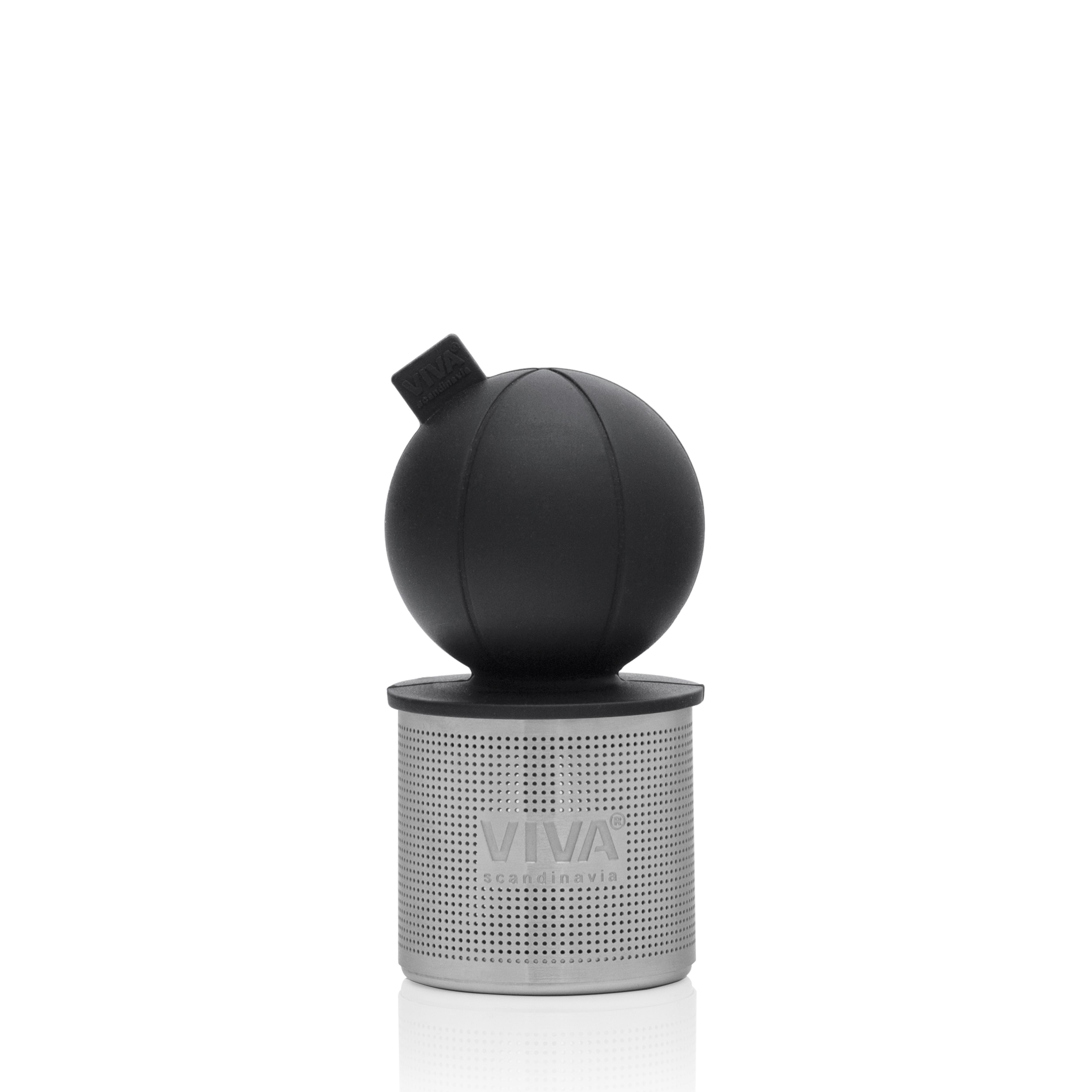 Изображение товара Ситечко для заваривания чая Viva Scandinavia из нержавеющей стали с силиконовой подставкой черное