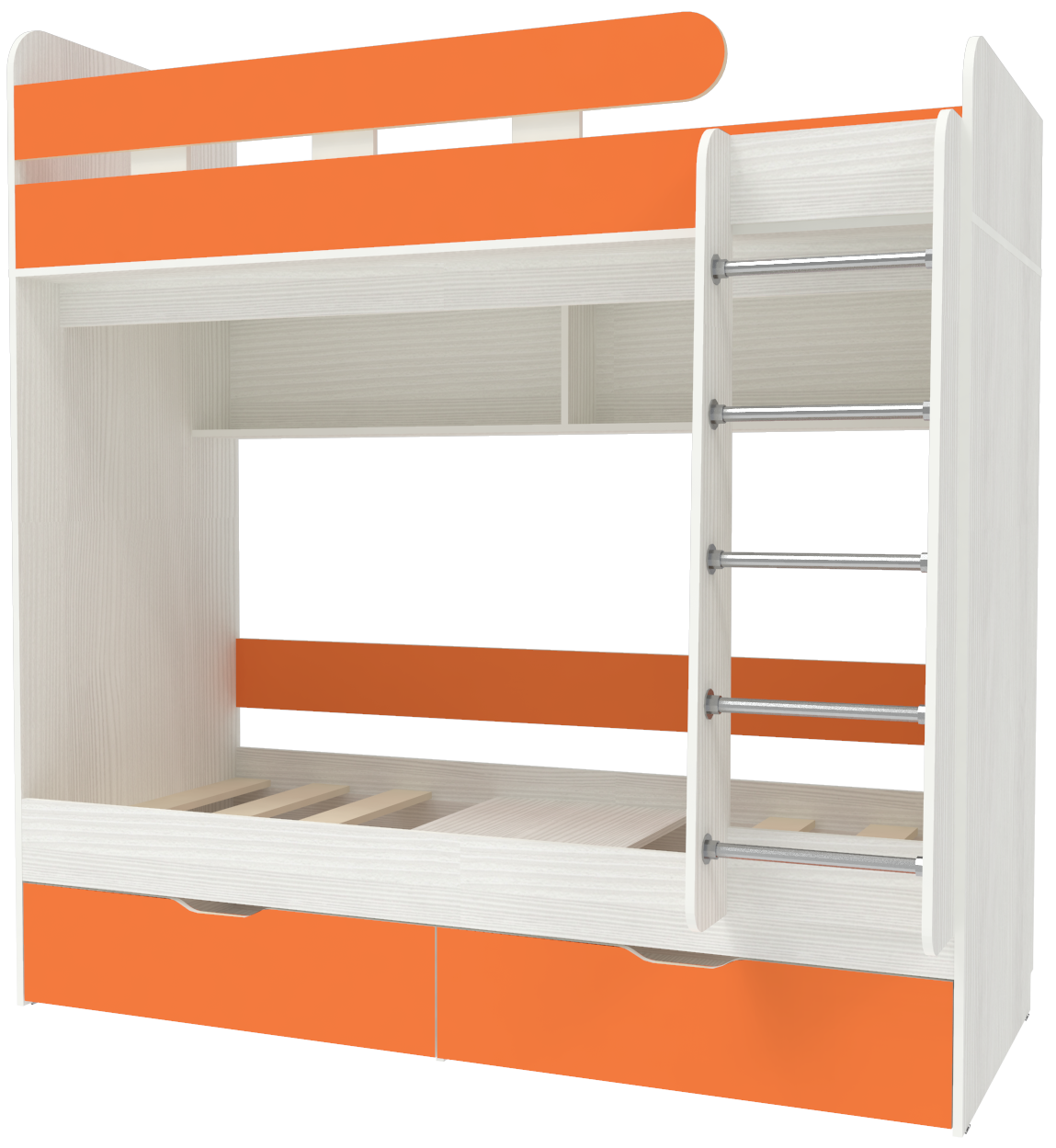 Изображение товара Кровать Кариви Юниор 80x190 см 2 яруса ЛДСП цвет оранжевый 00009-04-20-00