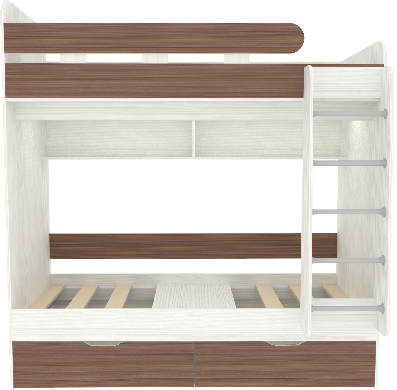 Изображение товара Кровать чердак Юниор 5 двухъярусная 80x190 см белая