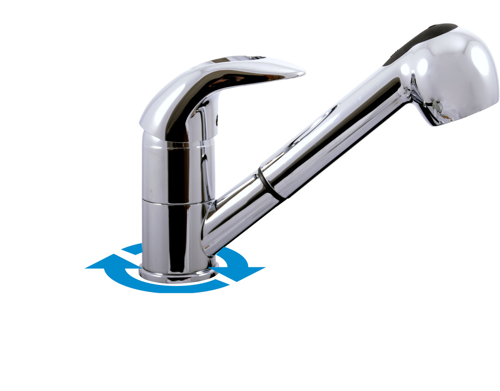 Изображение товара Ravslezak V110. 5 - однорычажный смеситель для кухни, латунь, выдвижной излив