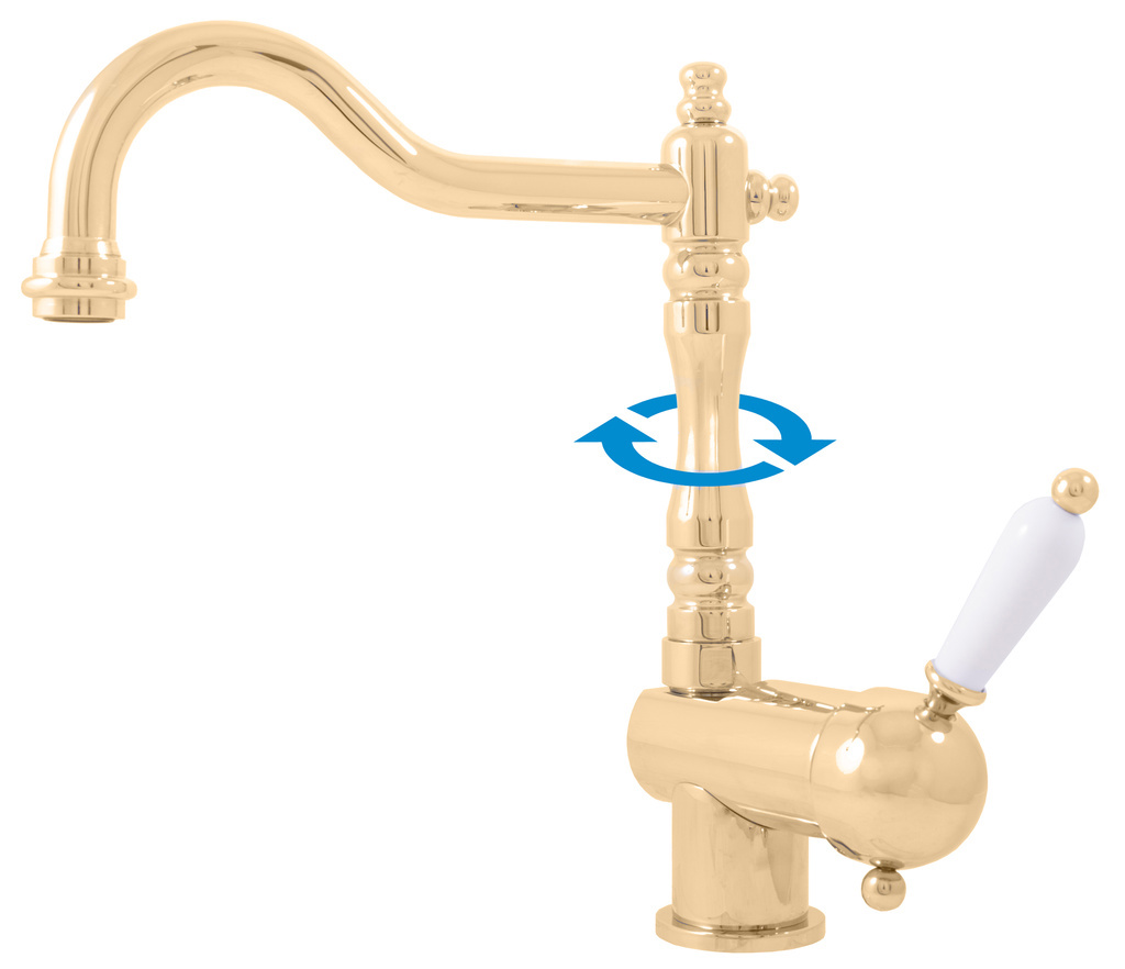 Изображение товара Однорычажный смеситель Ravslezak L508.5/8z 18.5 см цвет золото