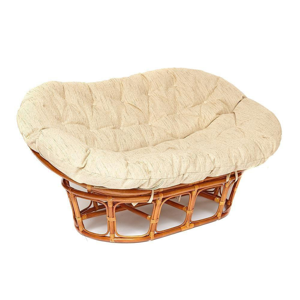 Изображение товара Кресло с подушкой TetChair Mamasan 23/02 W из ротанга Индонезия 2 места охра