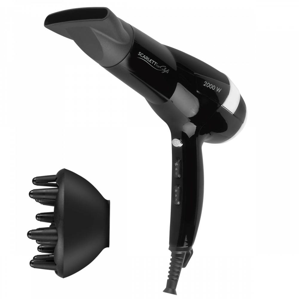 Изображение товара Фен для волос Scarlett SC-HD70I45 мощностью 2200 Вт с диффузором и концентратором