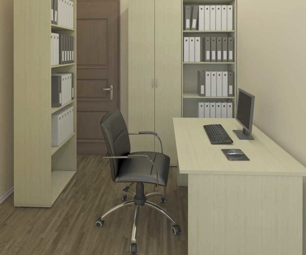 Изображение товара Стол офисный Феликс 160x74.5x80 см из ЛДСП в светлом клене