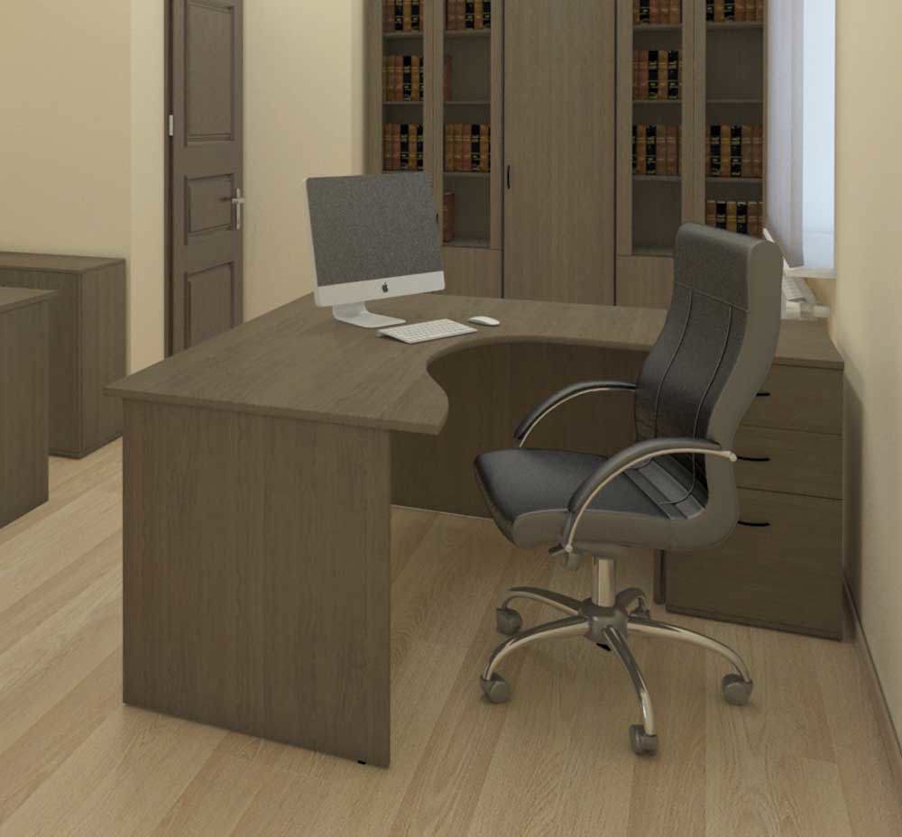 Изображение товара Стол офисный Феликс 140x74.5x120 см из ЛДСП цвет дуб