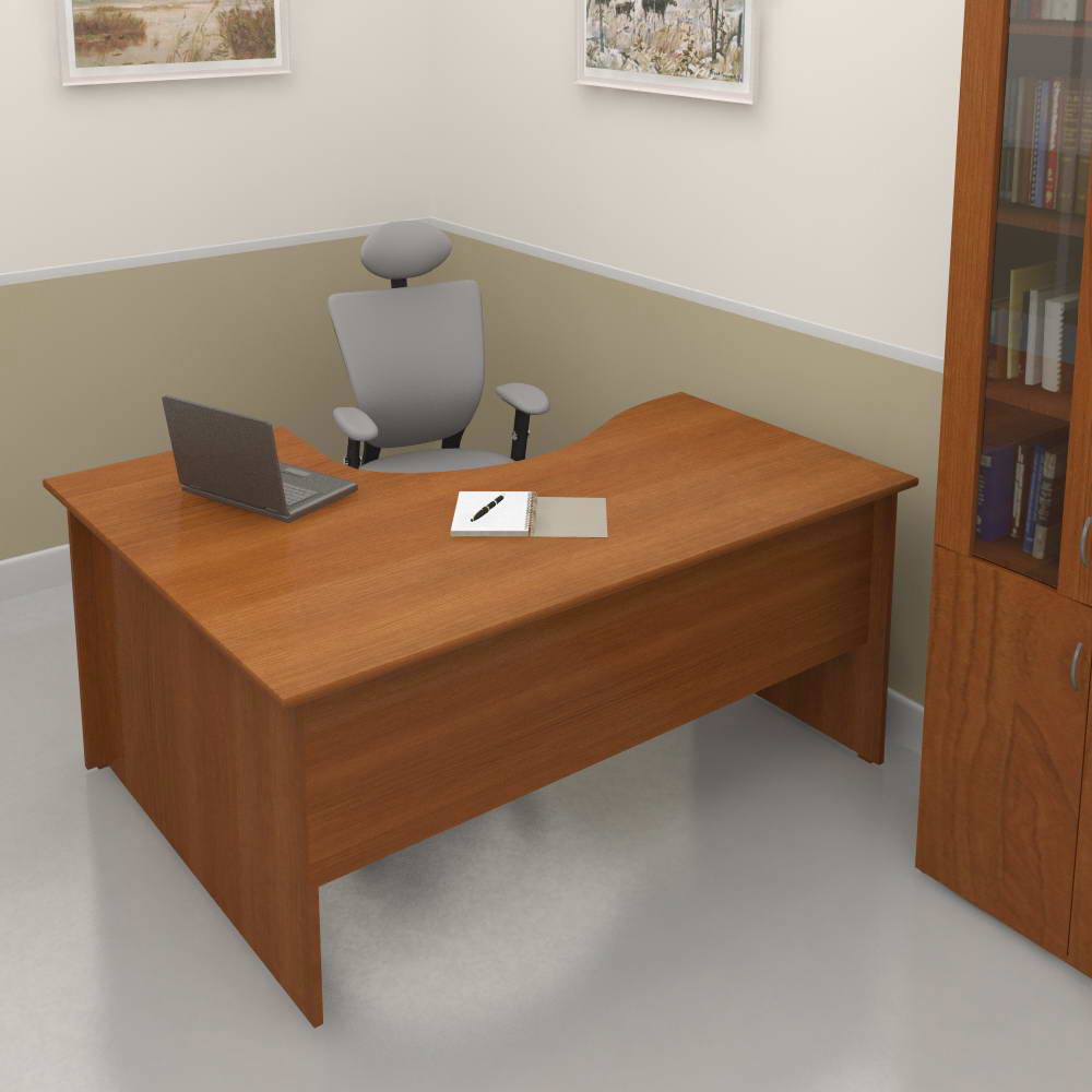 Изображение товара Стол офисный Феликс 160x74.5x120 см из ЛДСП коричневый орех