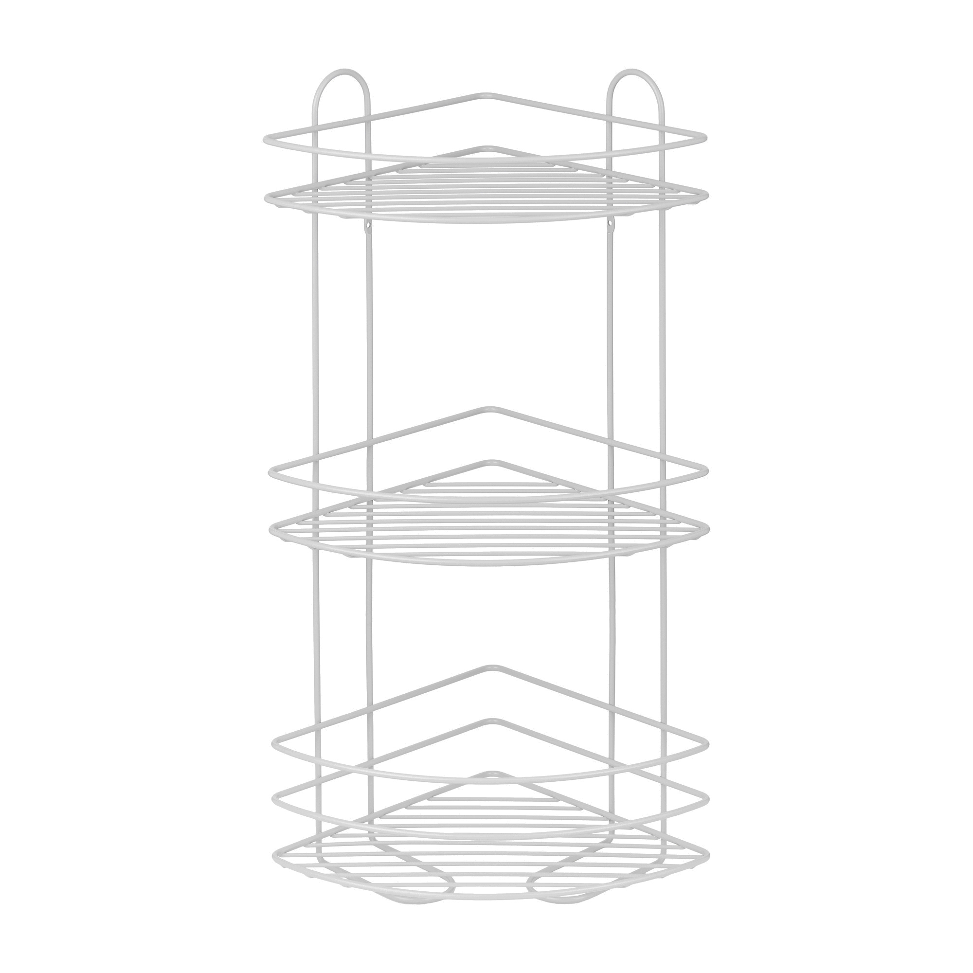 Изображение товара Угловая полка для ванной ЧМЗ Лидер 501-006-08 белая матовая три яруса