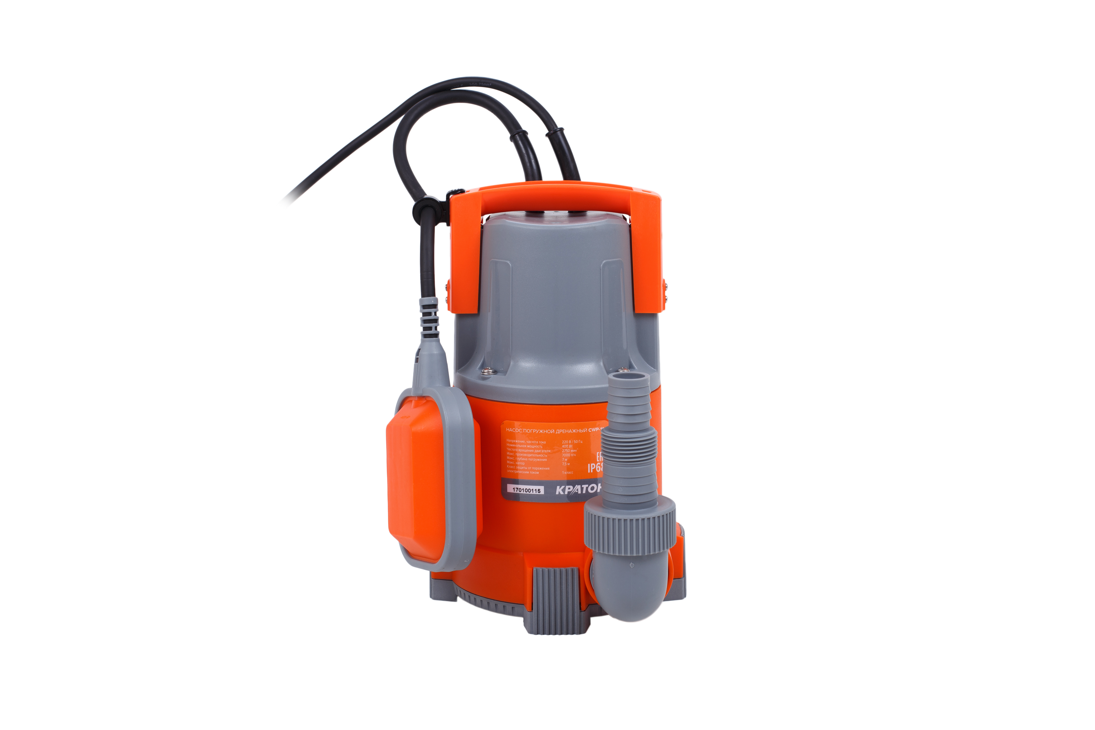 Изображение товара Насос погружной дренажный для грязной воды Кратон СWP-11 7000 л/ч