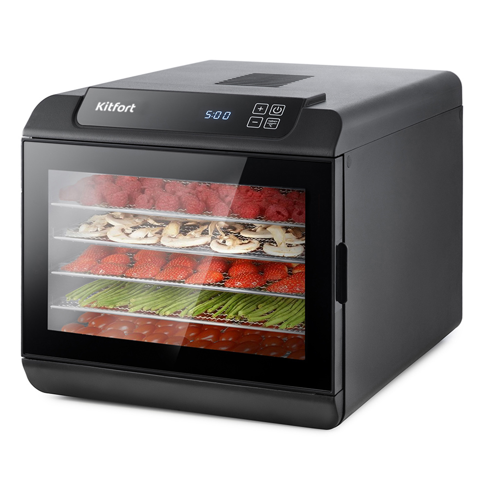 Изображение товара Сушилка для овощей и фруктов Kitfort kt-1904 500 Вт 6 ярусов пластик черная