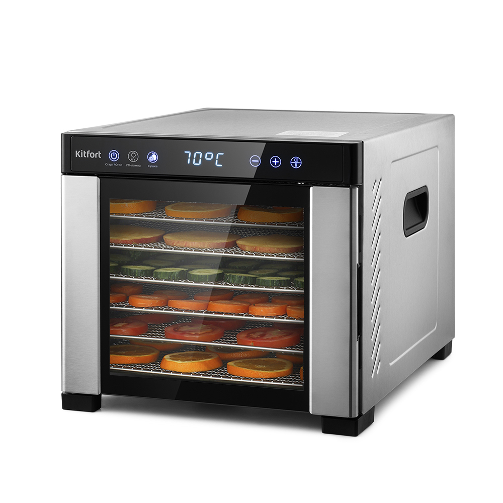 Изображение товара Сушилка для овощей и фруктов Kitfort kt-1916 650 Вт 6 ярусов металл цвет серый