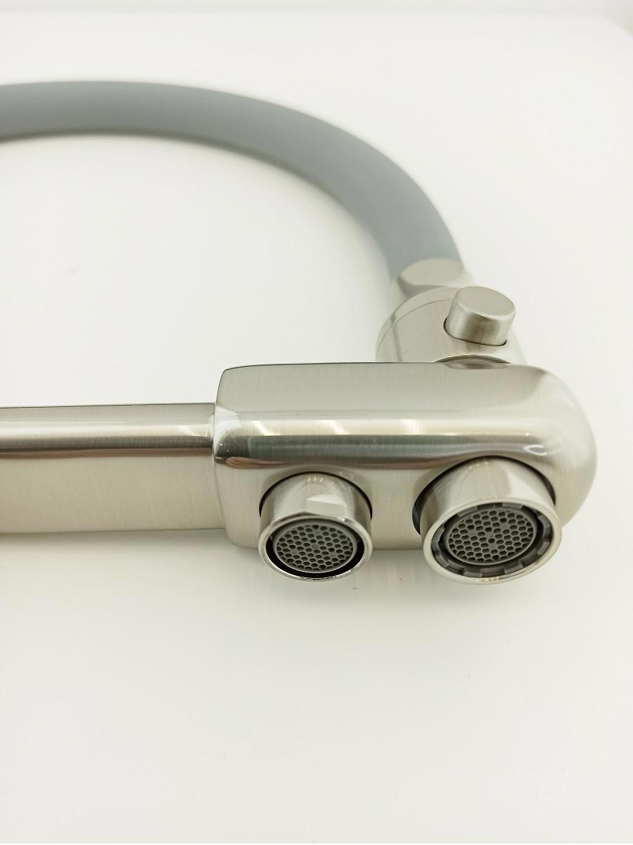 Изображение товара Кран Oute T603 Сатин 20см гибкий излив 7 лет гарантии кухонный смеситель