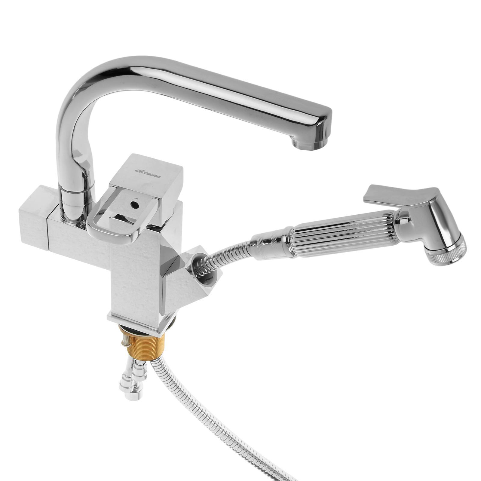 Изображение товара Смеситель для кухни Accoona с гигиеническим душем хромированный 4491