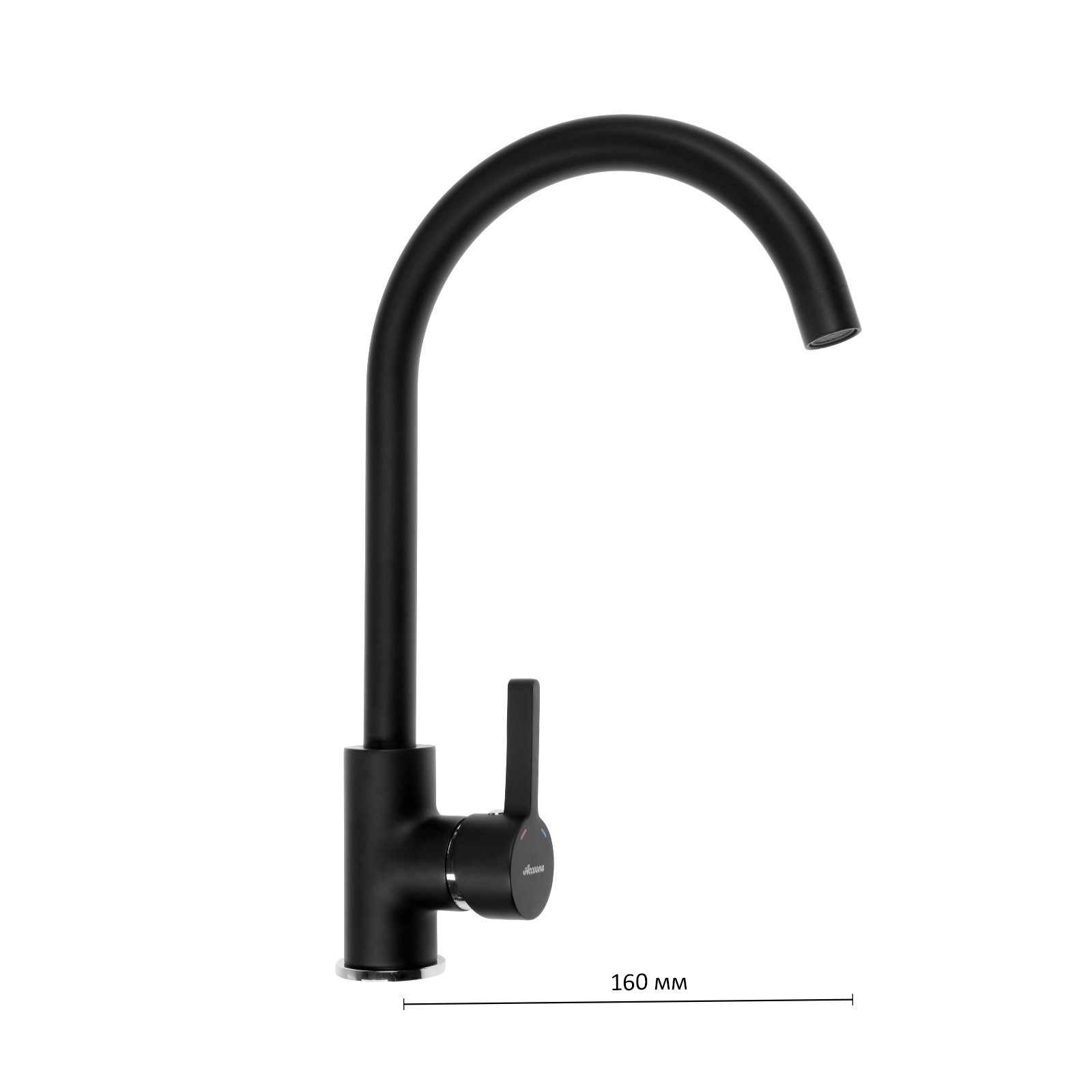 Изображение товара Смеситель кухонный однорычажный Accoona 4973657 латунь черный