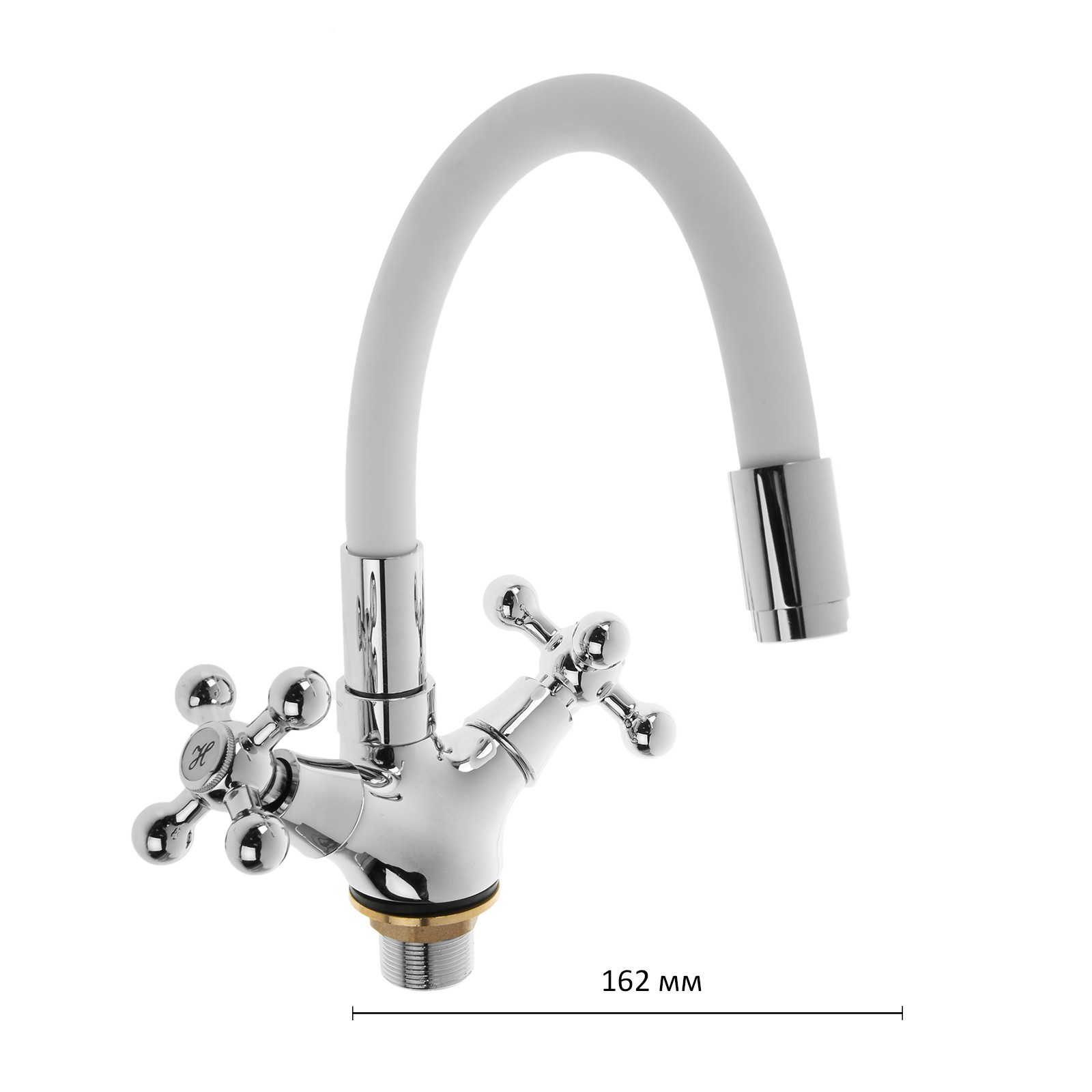 Изображение товара Смеситель для кухни двухвентильный Accoona 3114448 силумин цвет белый