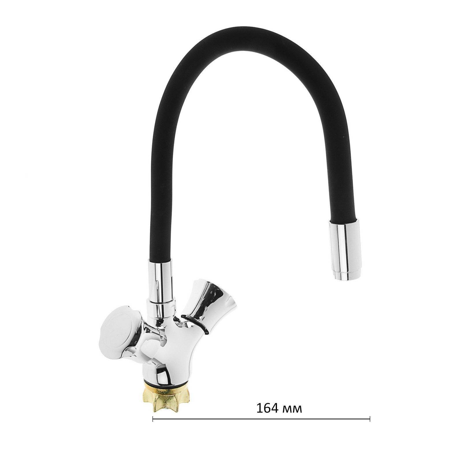 Изображение товара Двухвентильный смеситель для кухни Accoona 4883F из силумина хромированный