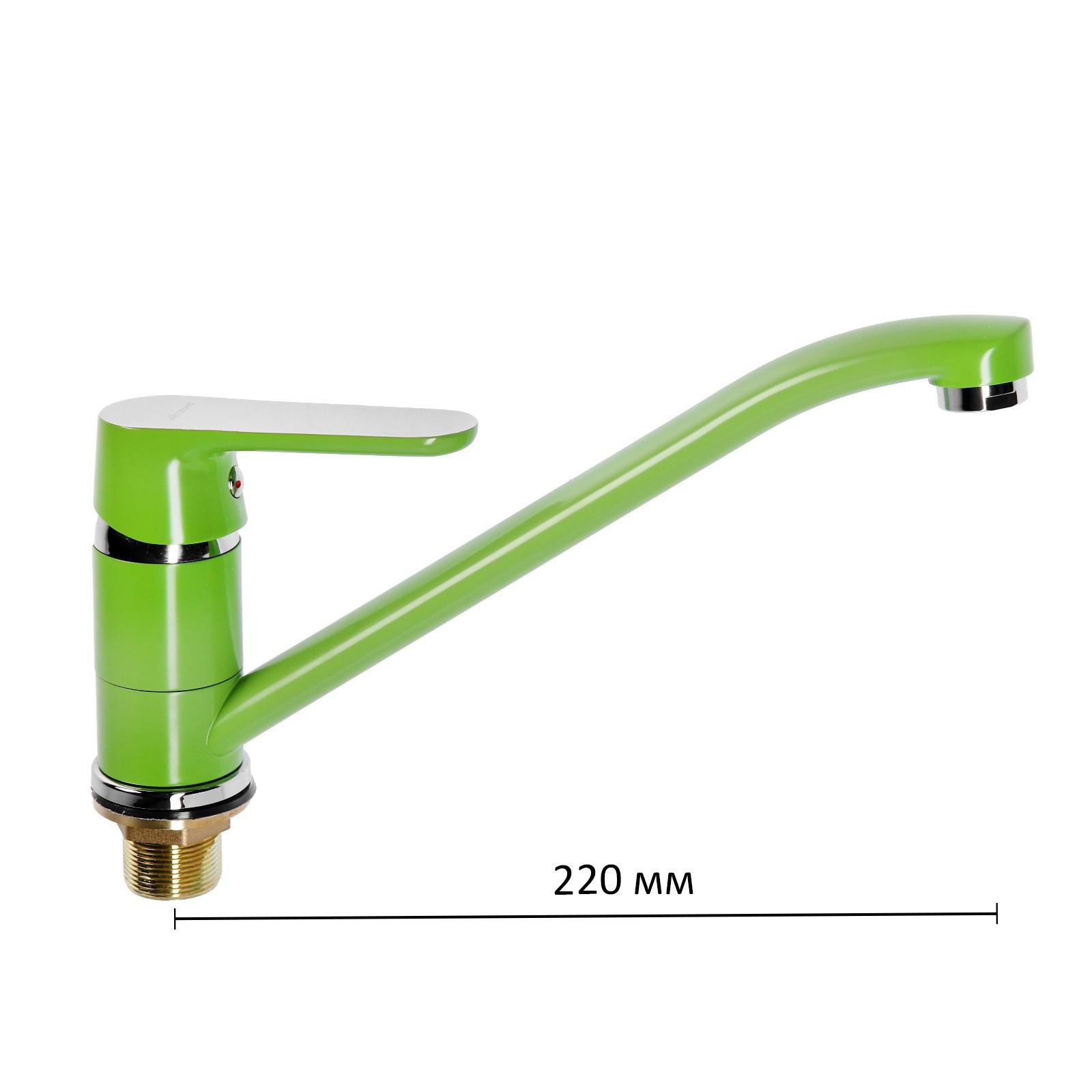 Изображение товара Смеситель для кухни однорычажный Accoona 2323153 силумин цвет зеленый