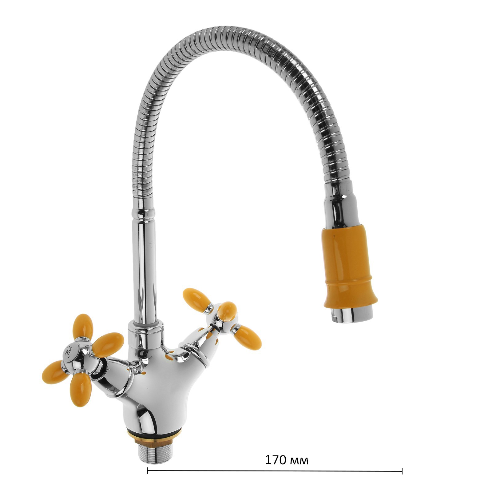 Изображение товара Смеситель для кухни Accoona A4882H двухвентильный хромированный