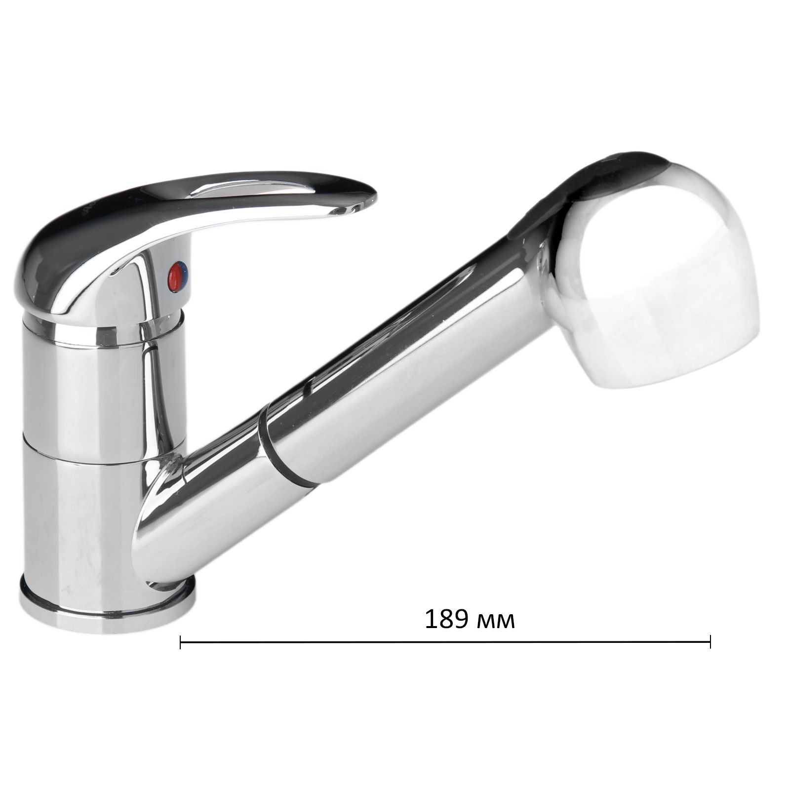 Изображение товара Смеситель для кухни Accoona 1163388 однорычажный с вытягивающейся лейкой хромированный